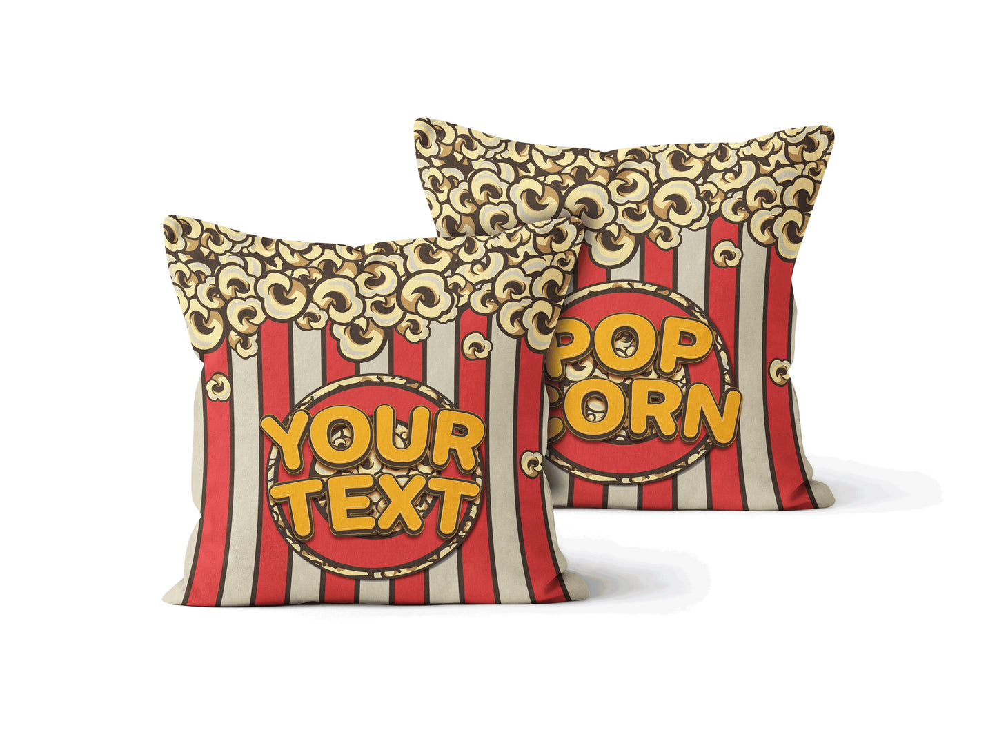 Popcorn Retro Movie Night Throw Pillow Pillow Sam + Zoey 