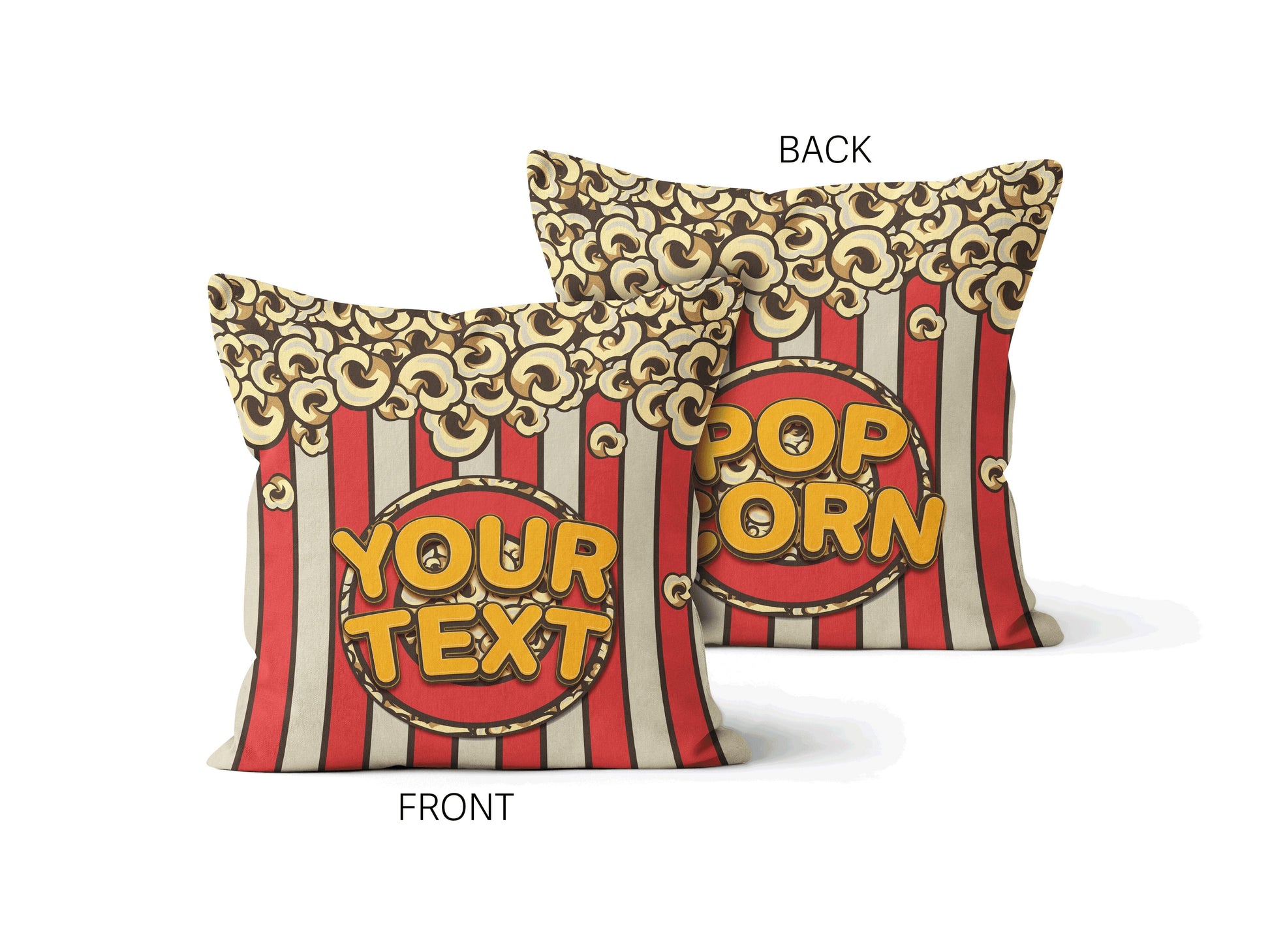 Popcorn Retro Movie Night Throw Pillow Pillow Sam + Zoey 