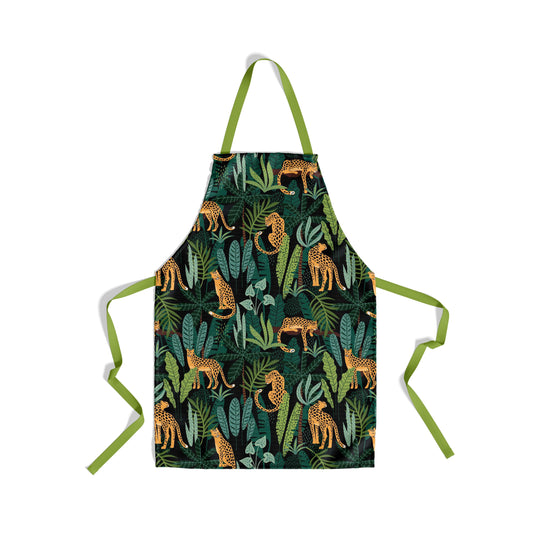 Apron: Jungle Cheetah Print Apron Sam + Zoey Black