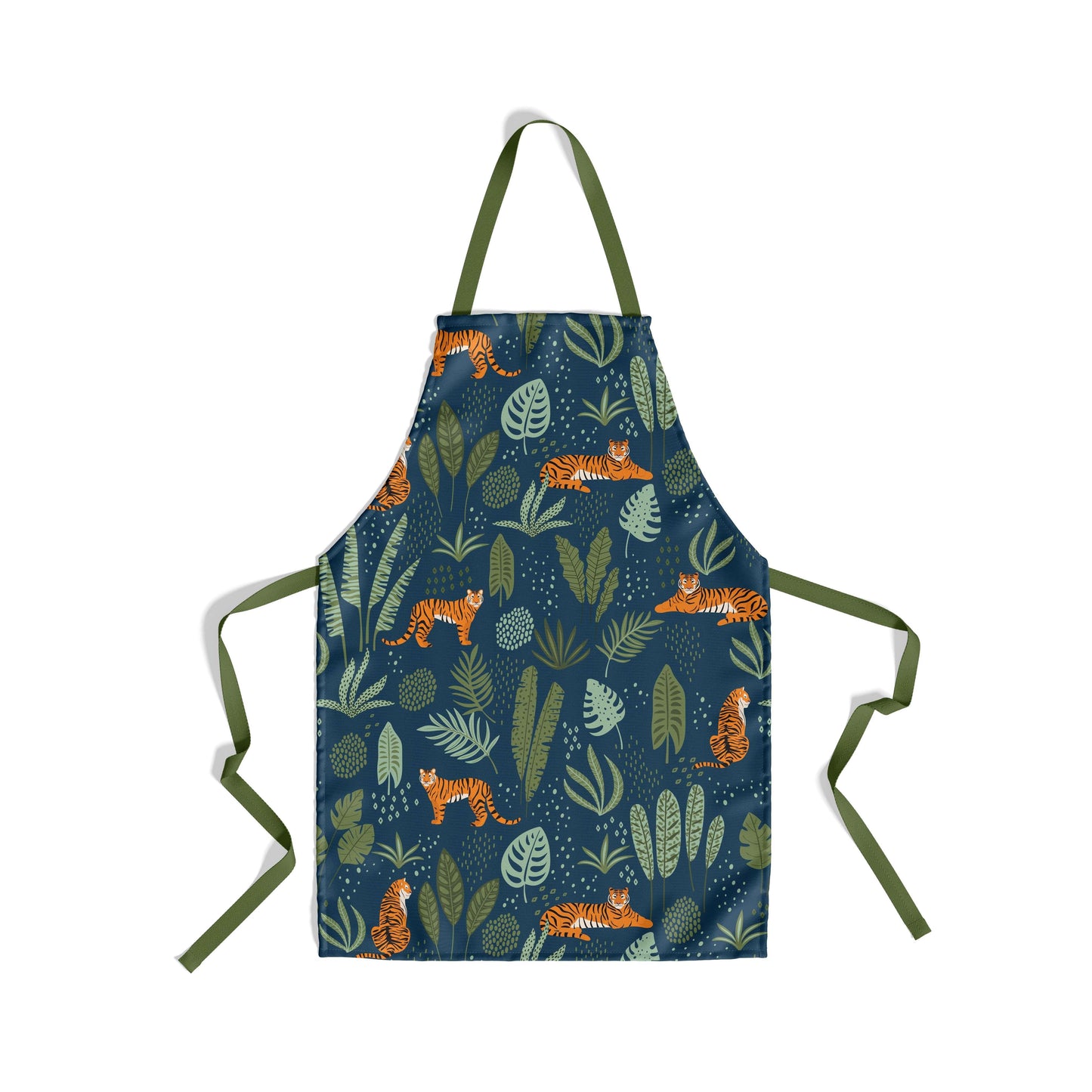 Apron: Jungle Tiger Printed Cotton Apron Sam + Zoey