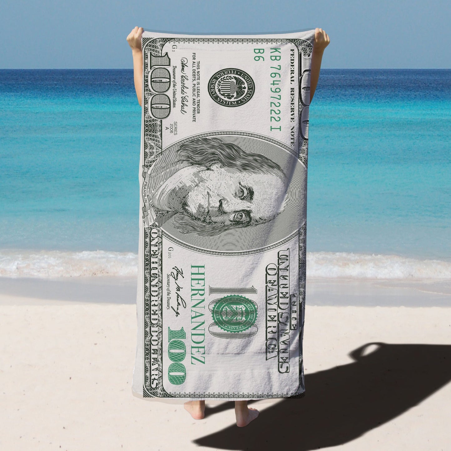 Beach Towel Hundred Dollar Bill