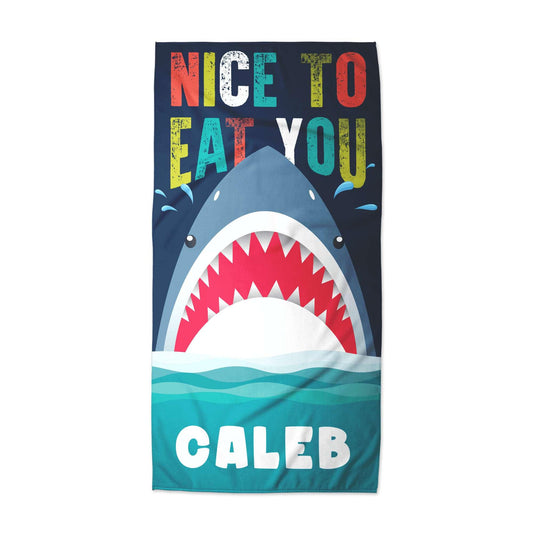 Beach Towel Nice To Eat You Shark