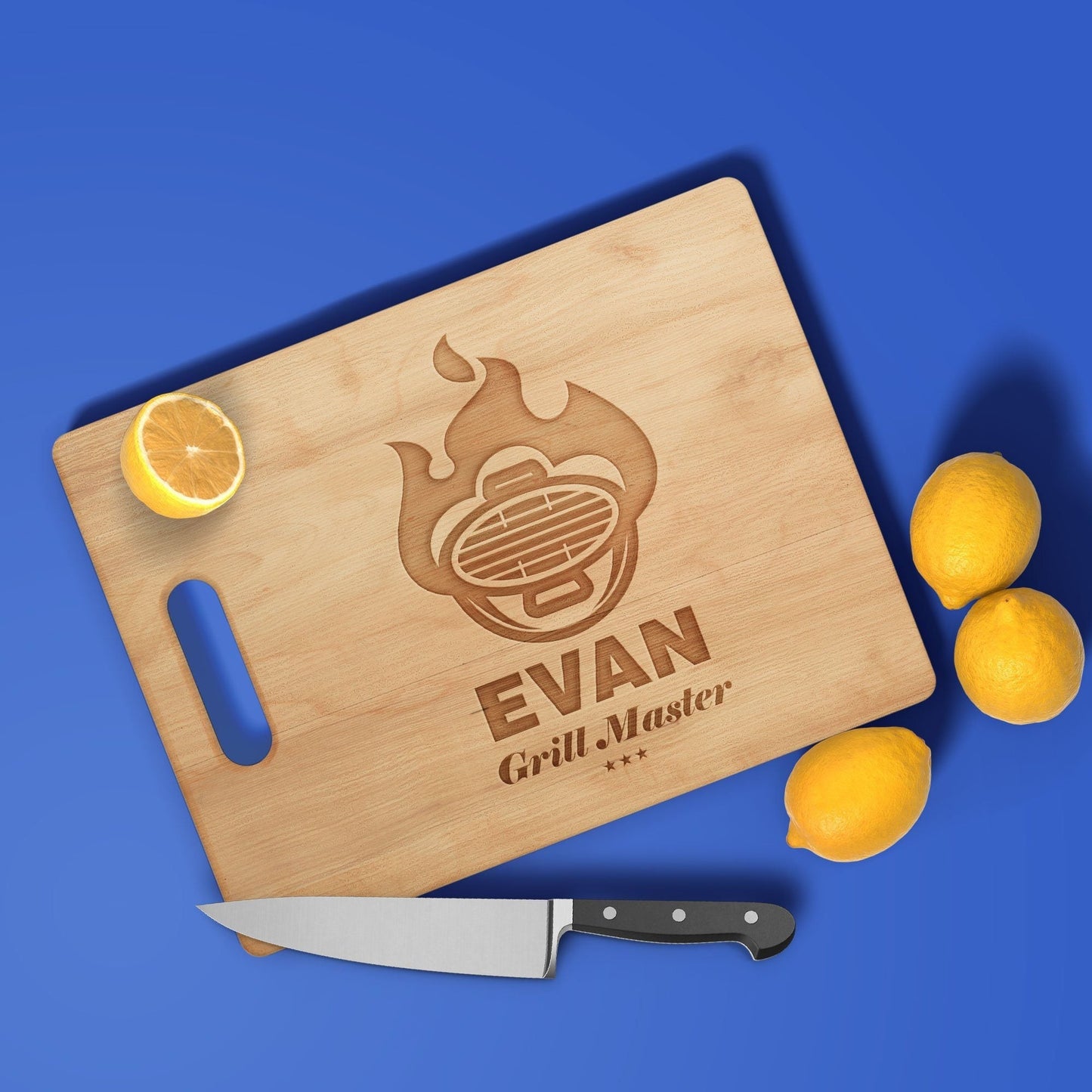 Personalized "Grill Master" Cutting Board Cutting Board Sam + Zoey Maple 