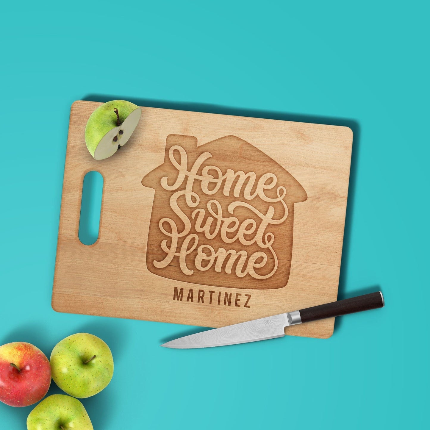 Personalized "Home Sweet Home" Cutting Board Cutting Board Sam + Zoey Maple 