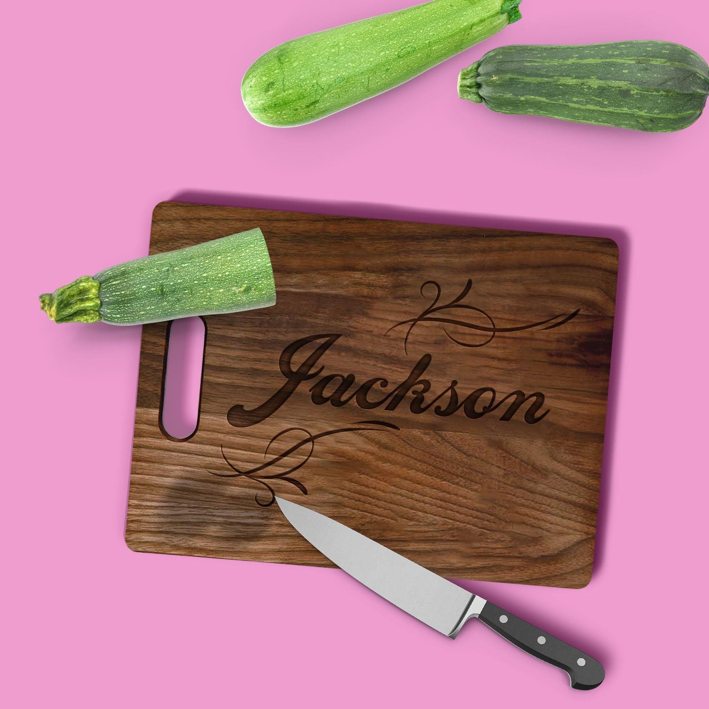 Personalized "Script" Cutting Board Cutting Board Sam + Zoey Walnut 