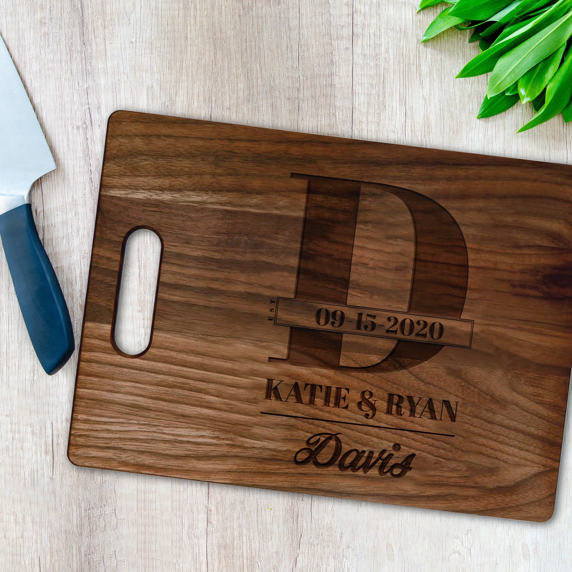 Personalized "Wedding Monogram" Cutting Board Cutting Board Sam + Zoey 