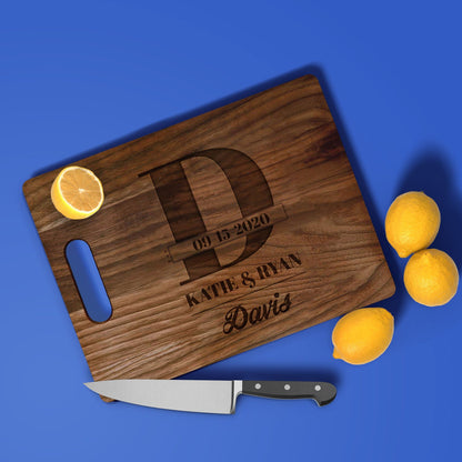 Personalized "Wedding Monogram" Cutting Board Cutting Board Sam + Zoey Walnut 