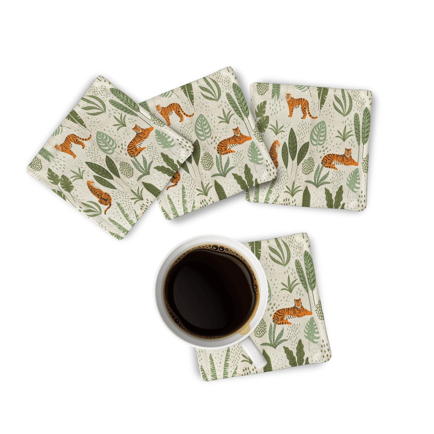 Fabric Coaster: Jungle Tiger Fabric Coaster Sam + Zoey