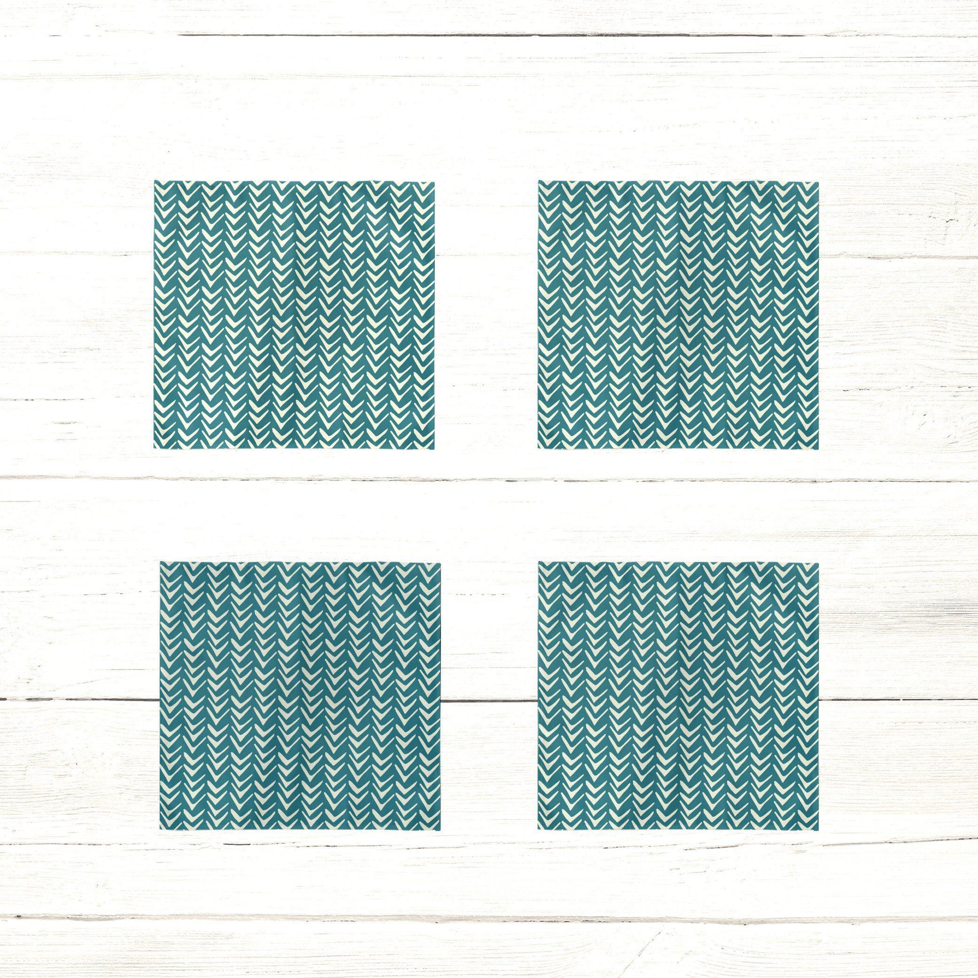 Teal Tribal Fabric Coasters Fabric Coaster Sam + Zoey