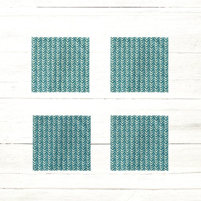 Teal Tribal Fabric Coasters Fabric Coaster Sam + Zoey