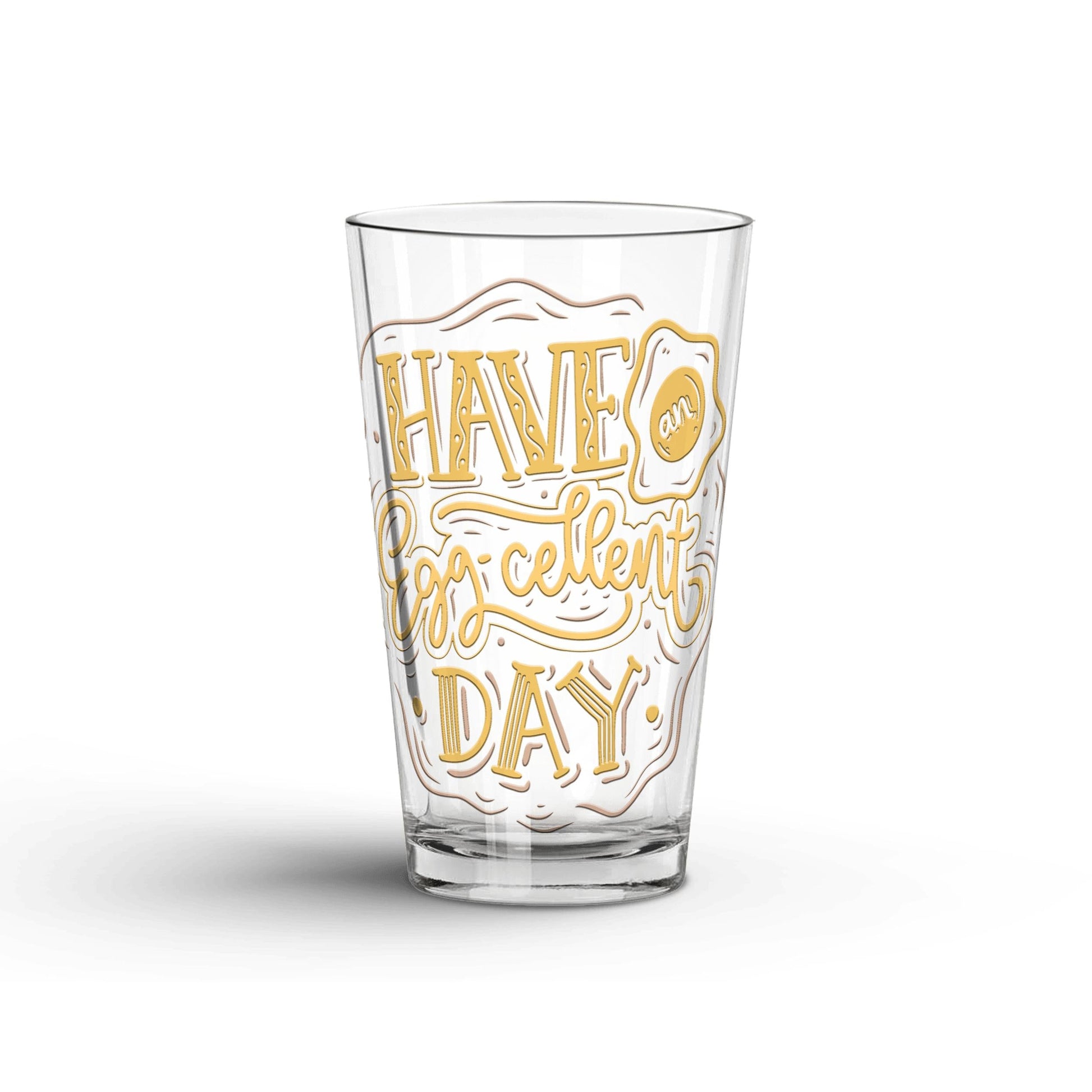 Have An Egg-Cellent Day Tumbler Glass being shown in a white background