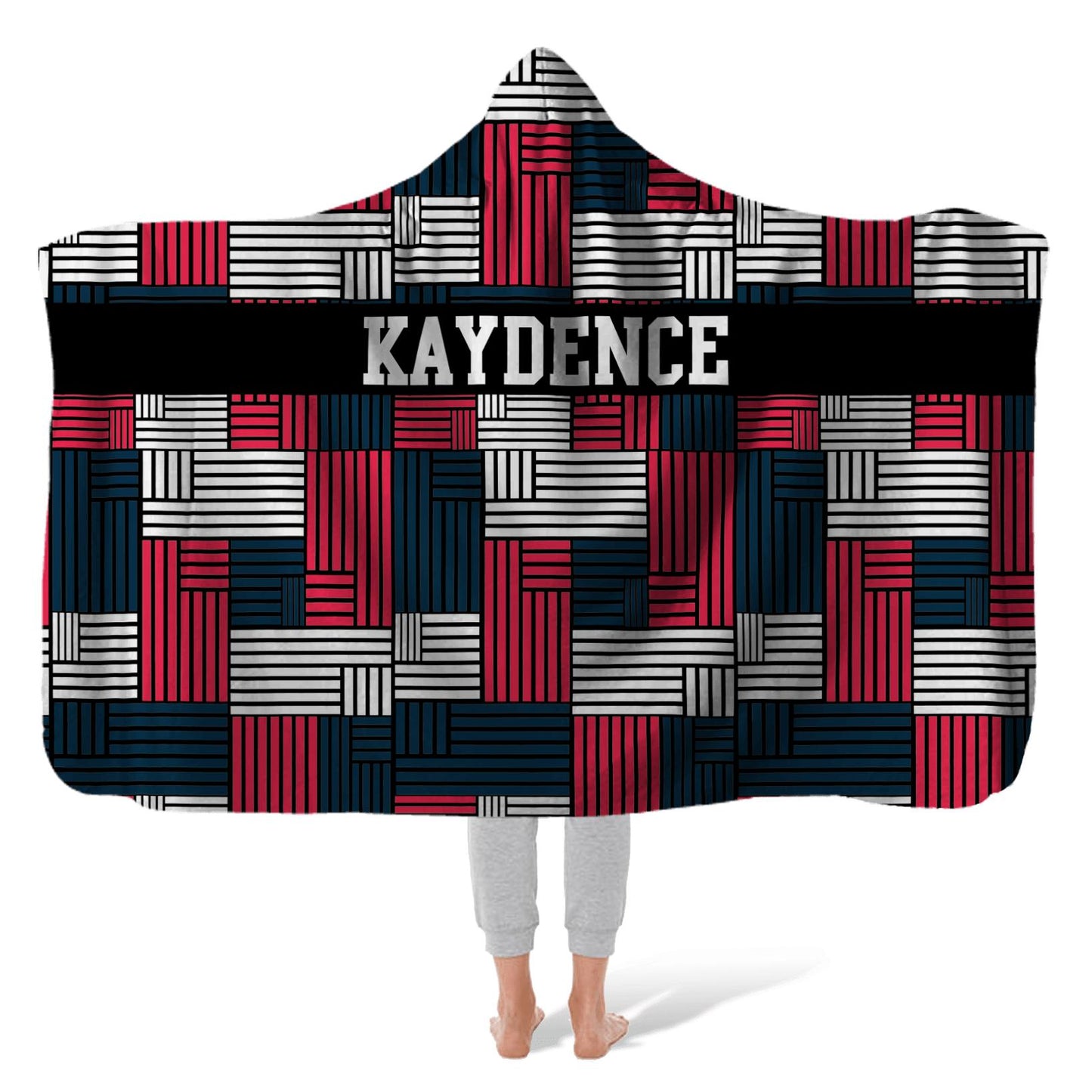 Hooded Fleece Blanket: American Geo Hooded Fleece Blanket Sam + Zoey