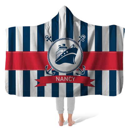 Hooded Fleece Blanket: Anchoring Ship Hooded Fleece Blanket Sam + Zoey