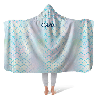 Hooded Fleece Blanket: Aquamarine Hooded Fleece Blanket Sam + Zoey