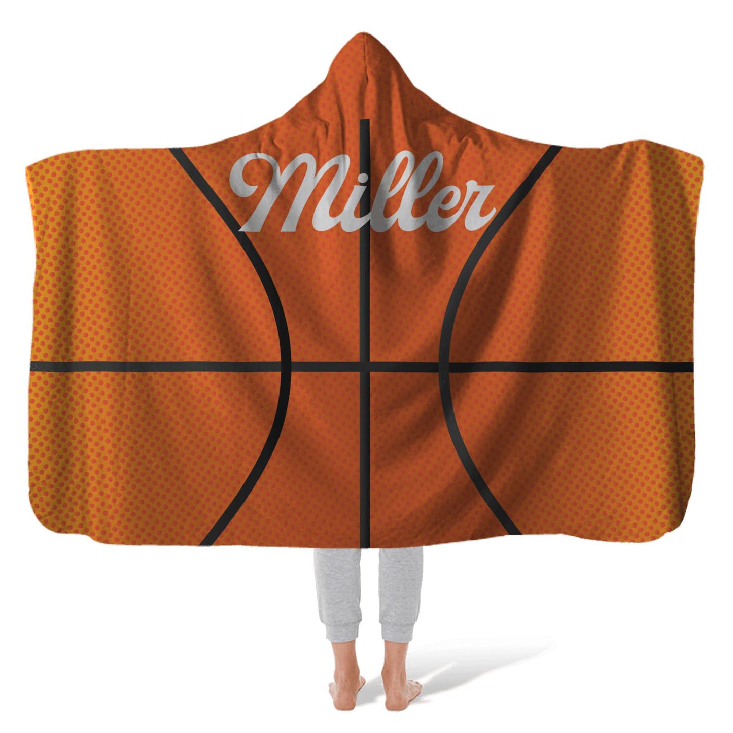 Hooded Fleece Blanket: Basketball Hooded Fleece Blanket Sam + Zoey