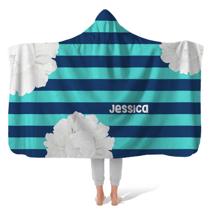 Hooded Fleece Blanket: Bloom Hooded Fleece Blanket Sam + Zoey