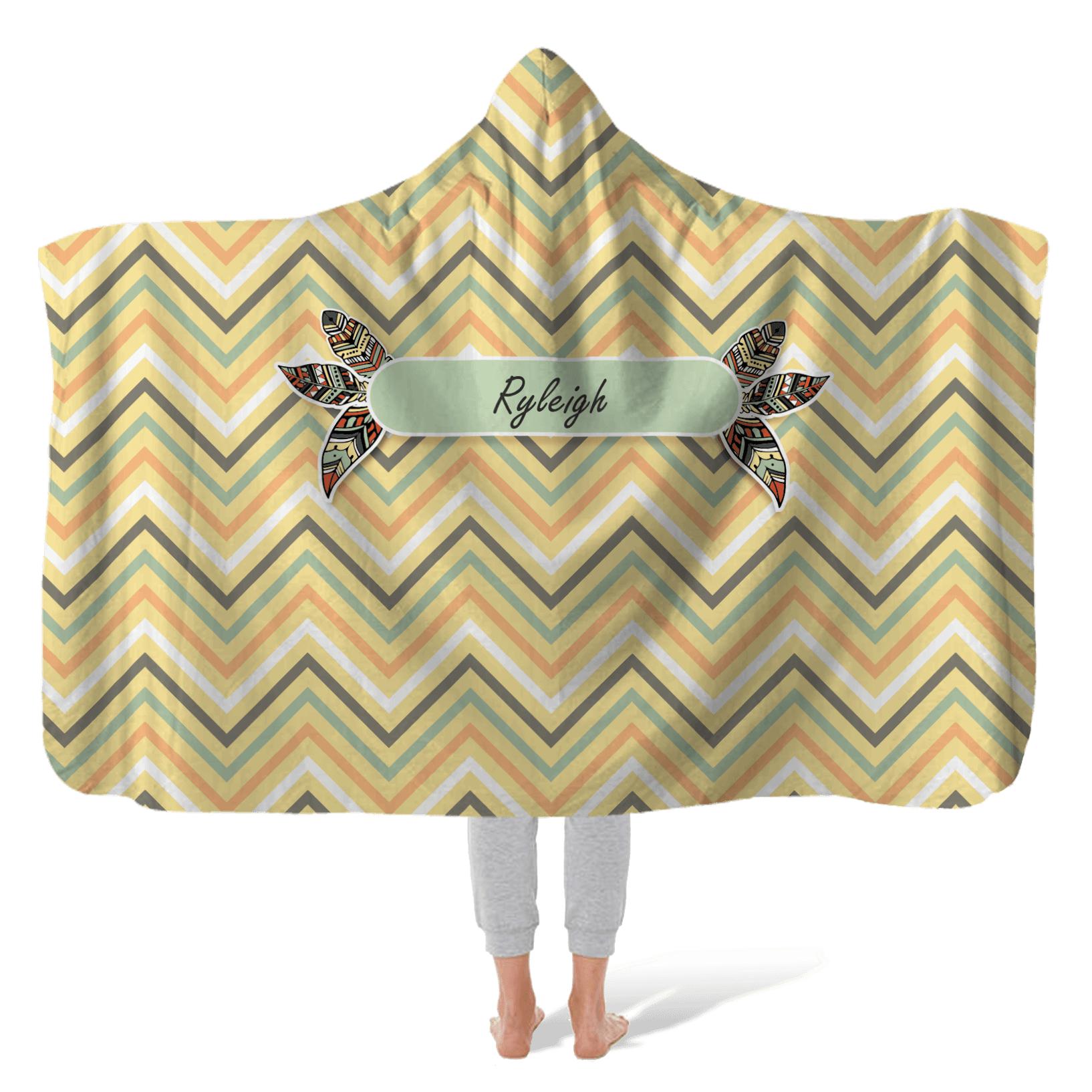 Hooded Fleece Blanket: Dreaming of Chevron Hooded Fleece Blanket Sam + Zoey