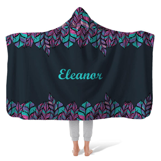 Hooded Fleece Blanket: Feather Pleasure Hooded Fleece Blanket Sam + Zoey