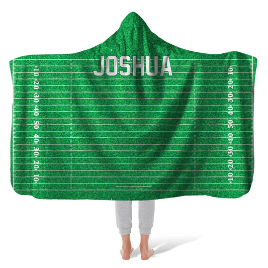 Hooded Fleece Blanket: Football Field Hooded Fleece Blanket Sam + Zoey