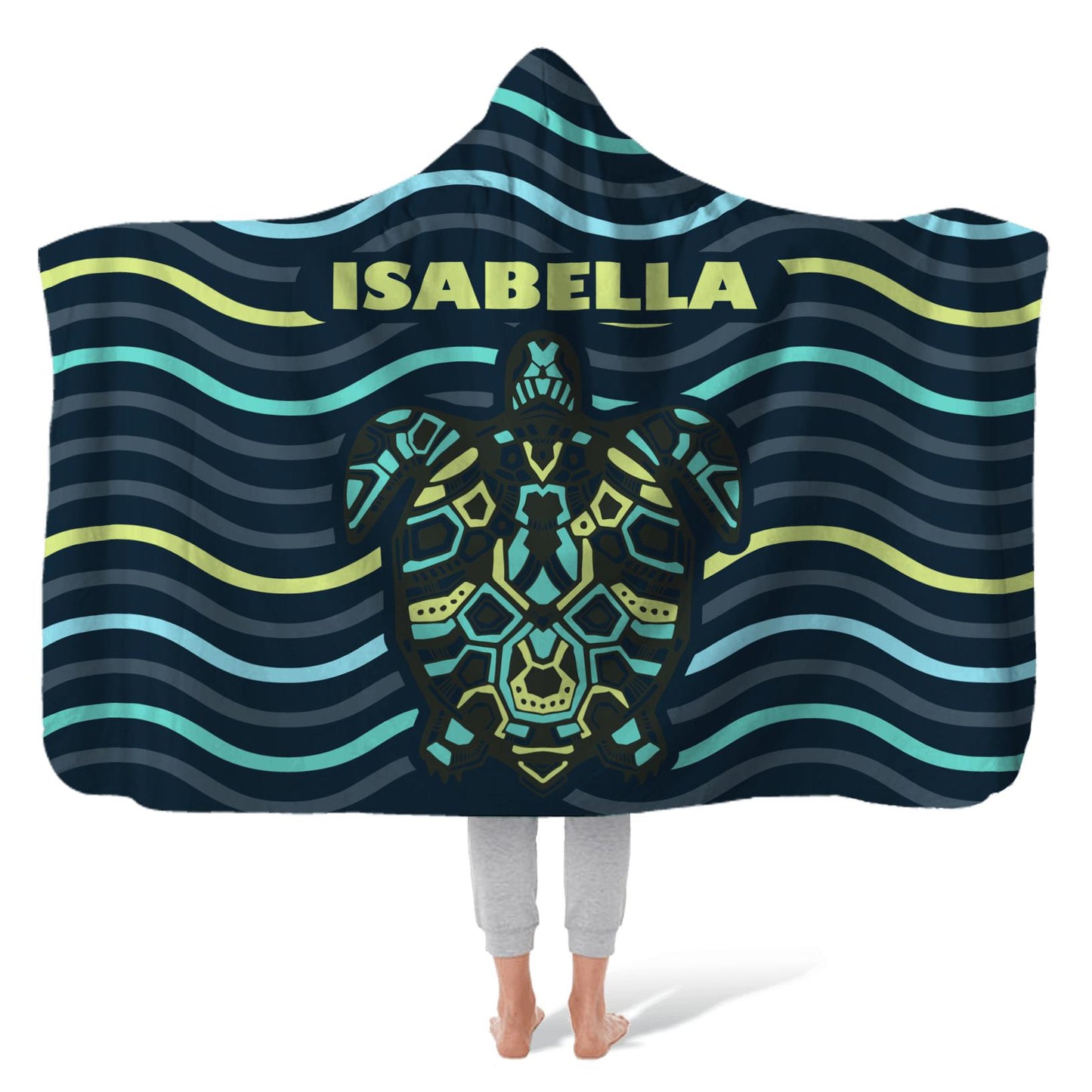 Hooded Fleece Blanket: Lingering Turtle Hooded Fleece Blanket Sam + Zoey