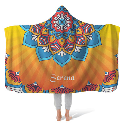 Hooded Fleece Blanket: Mandala Hooded Fleece Blanket Sam + Zoey