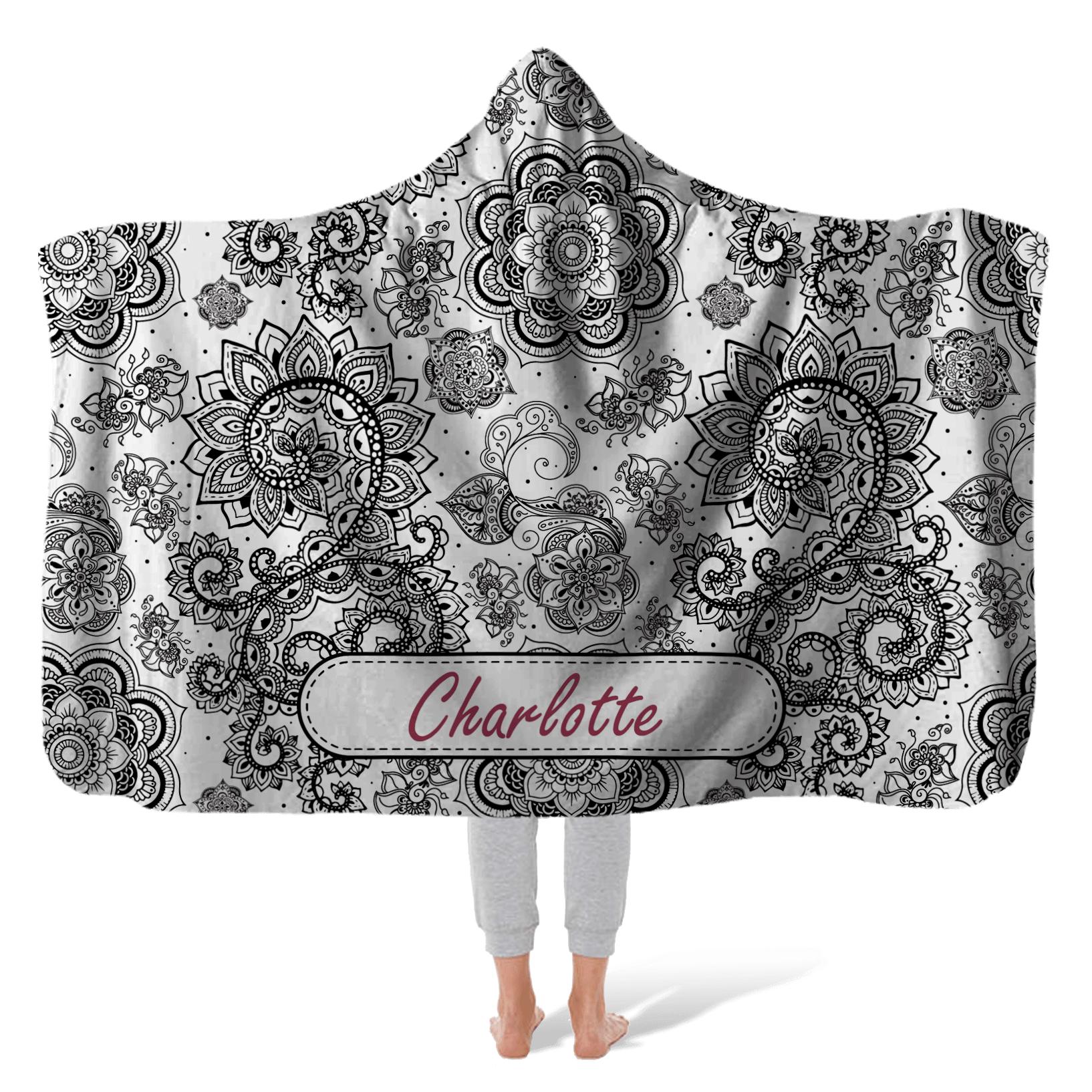 Hooded Fleece Blanket: Muted Boho Hooded Fleece Blanket Sam + Zoey