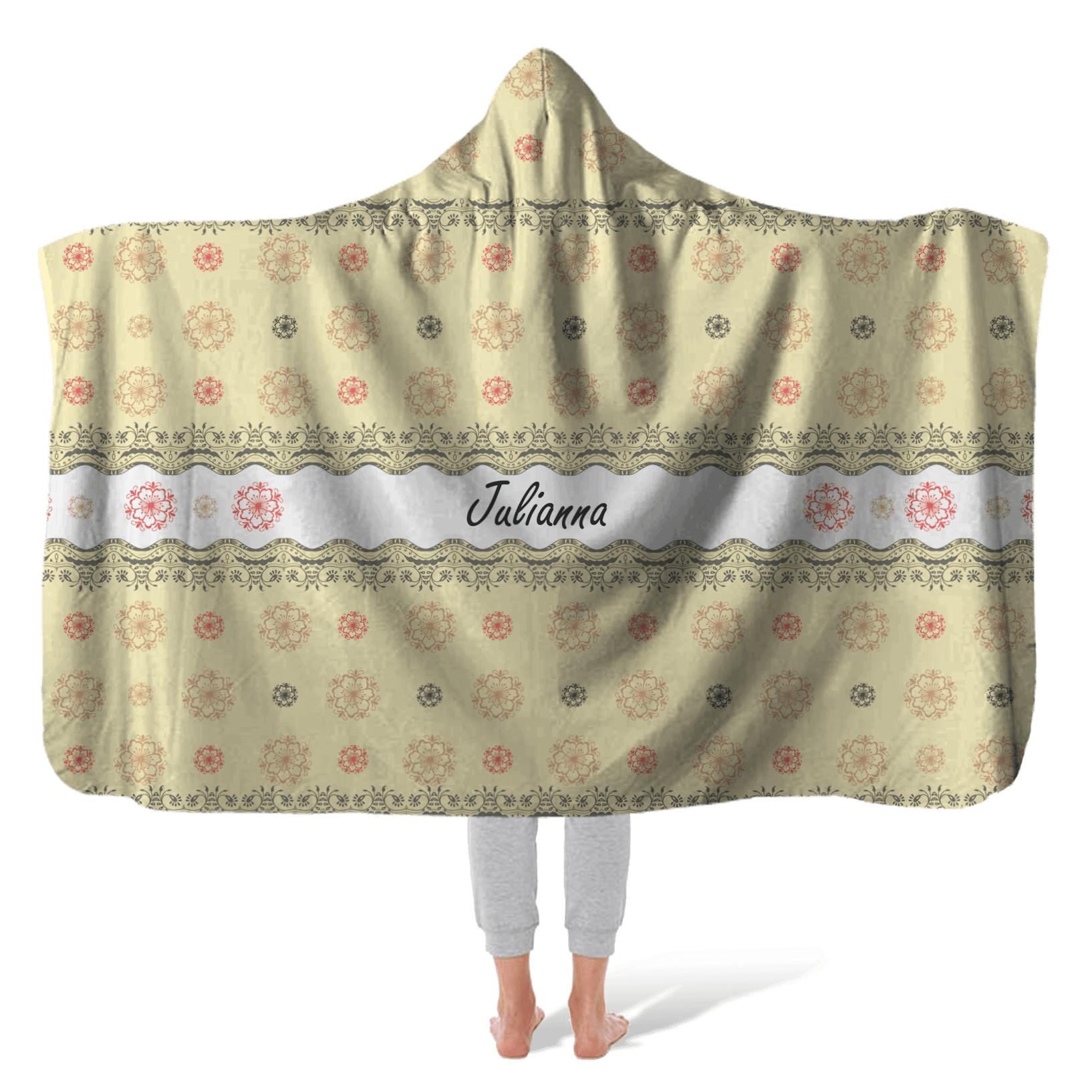 Hooded Fleece Blanket: Natural Lace Hooded Fleece Blanket Sam + Zoey