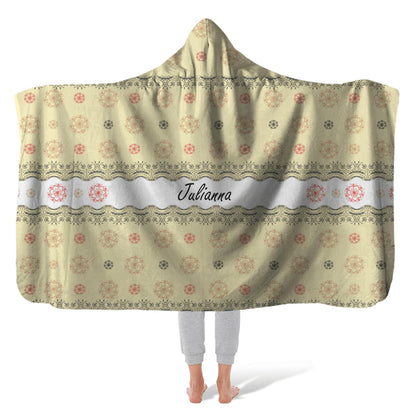 Hooded Fleece Blanket: Natural Lace Hooded Fleece Blanket Sam + Zoey