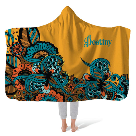 Hooded Fleece Blanket: Poppin Paisley Hooded Fleece Blanket Sam + Zoey