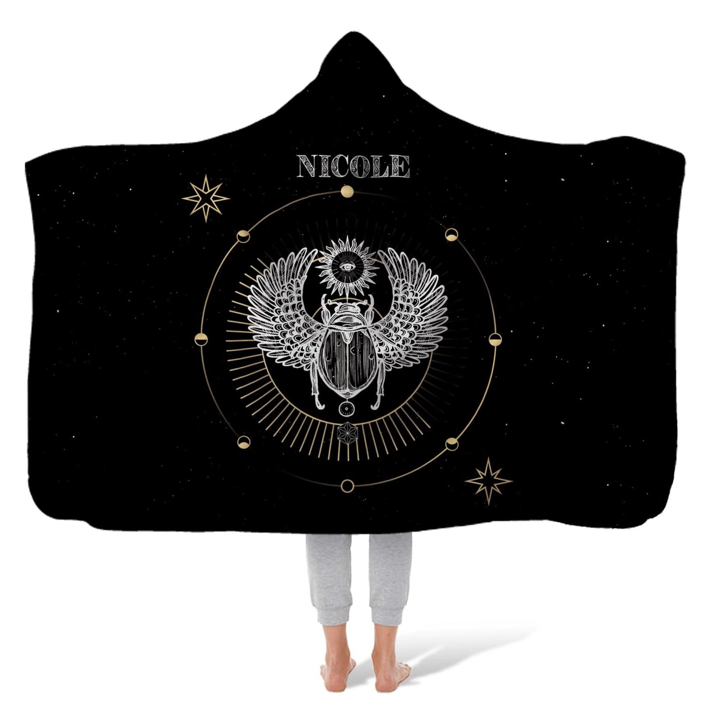 Hooded Fleece Blanket: Scarab Hooded Fleece Blanket Sam + Zoey