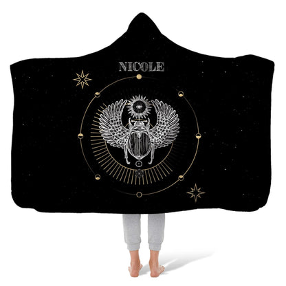 Hooded Fleece Blanket: Scarab Hooded Fleece Blanket Sam + Zoey