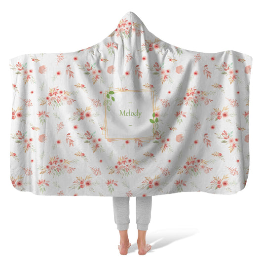 Hooded Fleece Blanket: Soft Flowers Hooded Fleece Blanket Sam + Zoey