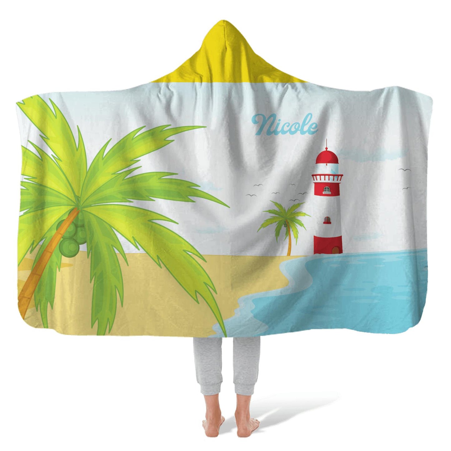 Hooded Fleece Blanket: South Beach Hooded Fleece Blanket Sam + Zoey