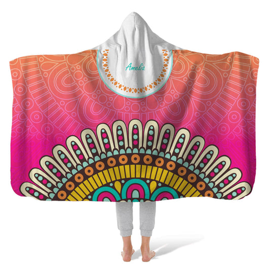 Hooded Fleece Blanket: Sunrise Hooded Fleece Blanket Sam + Zoey