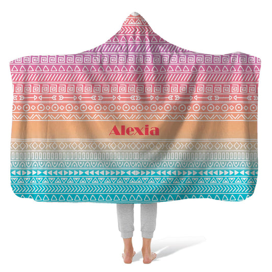 Hooded Fleece Blanket: Tribal Bo Hooded Fleece Blanket Sam + Zoey