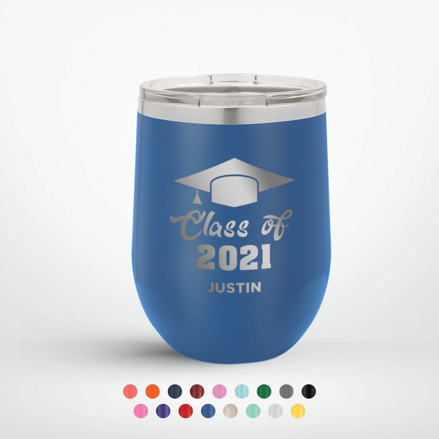 Personalized Graduation Cap Class Of 12oz Insulated Wine Tumbler Insulated Tumbler Sam + Zoey