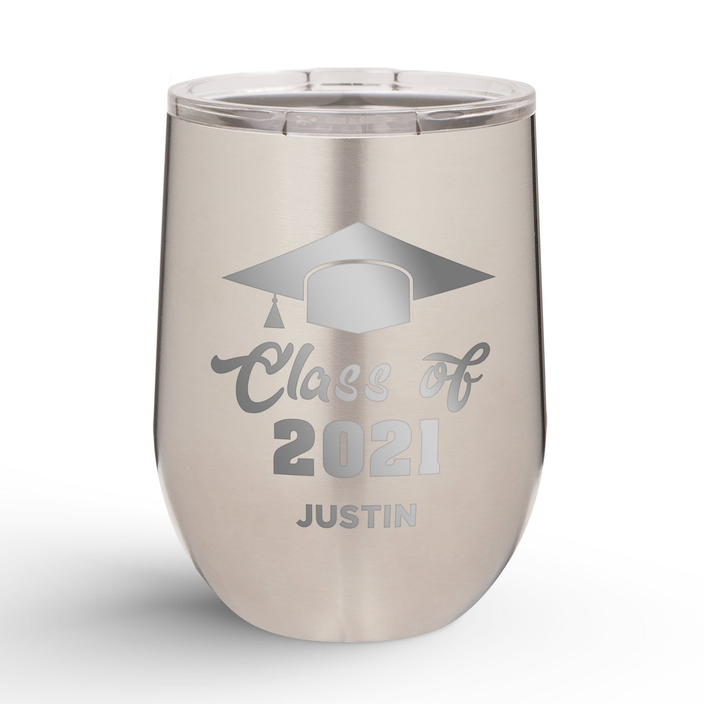 Personalized Graduation Cap Class Of 12oz Insulated Wine Tumbler Insulated Tumbler Sam + Zoey Stainless Steel