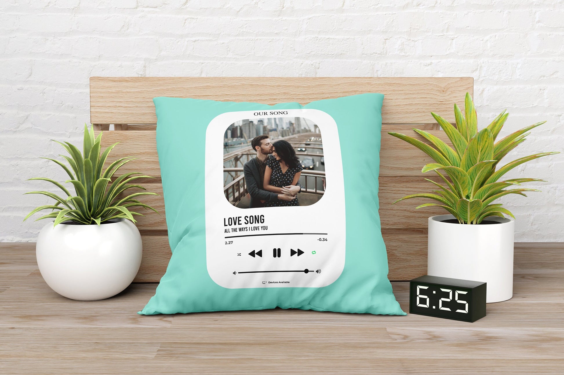 Personalized Love Song Custom Photo Pillow Sam + Zoey