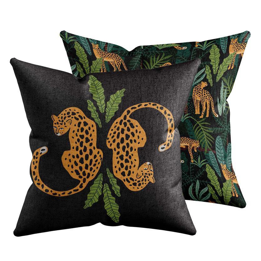 Black Paired Cheetah/Jungle Pillow Pillow Sam + Zoey