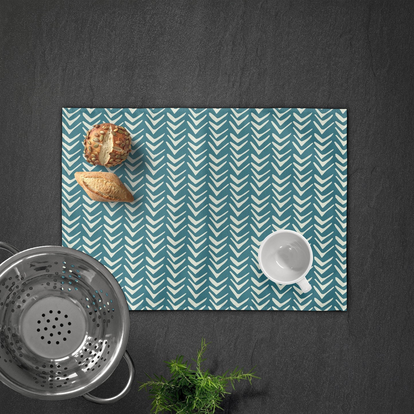 Teal Tribal Chevron Placemat