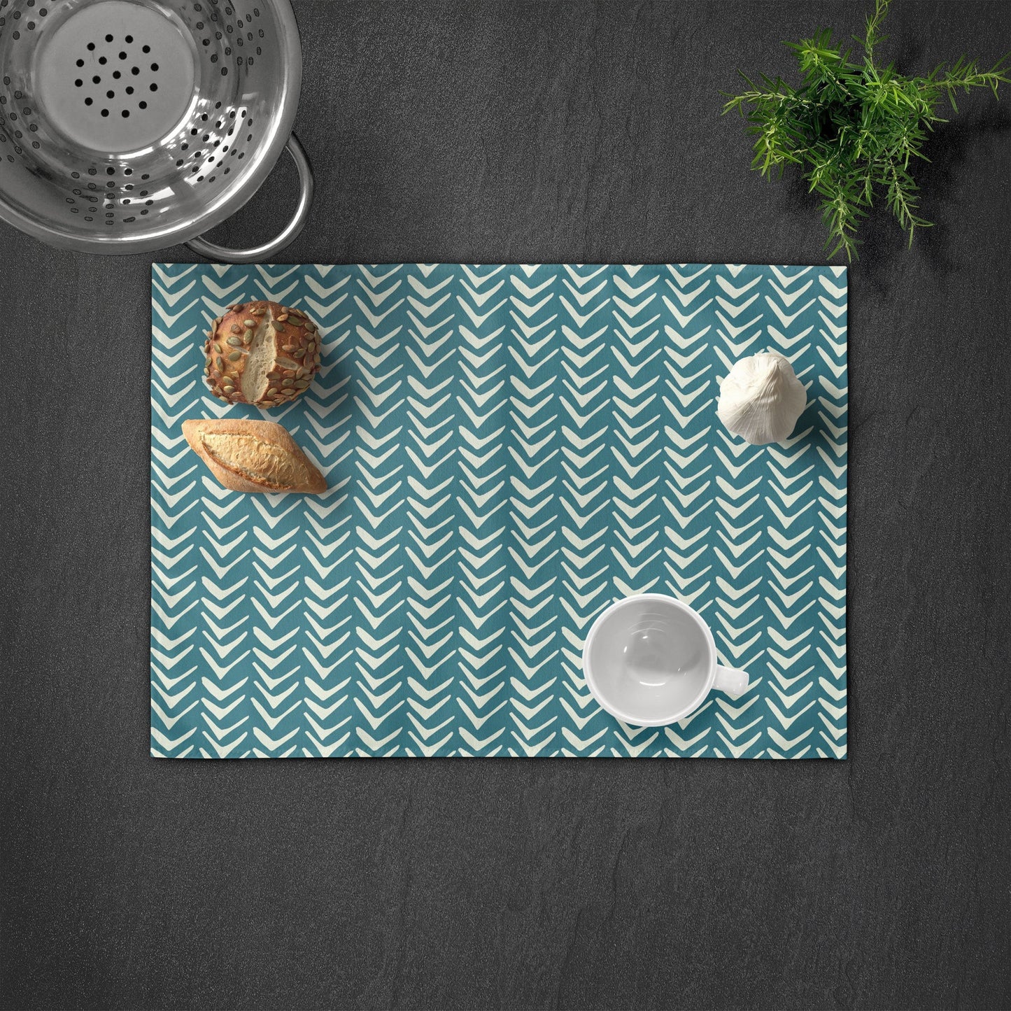 Teal Tribal Chevron Placemat