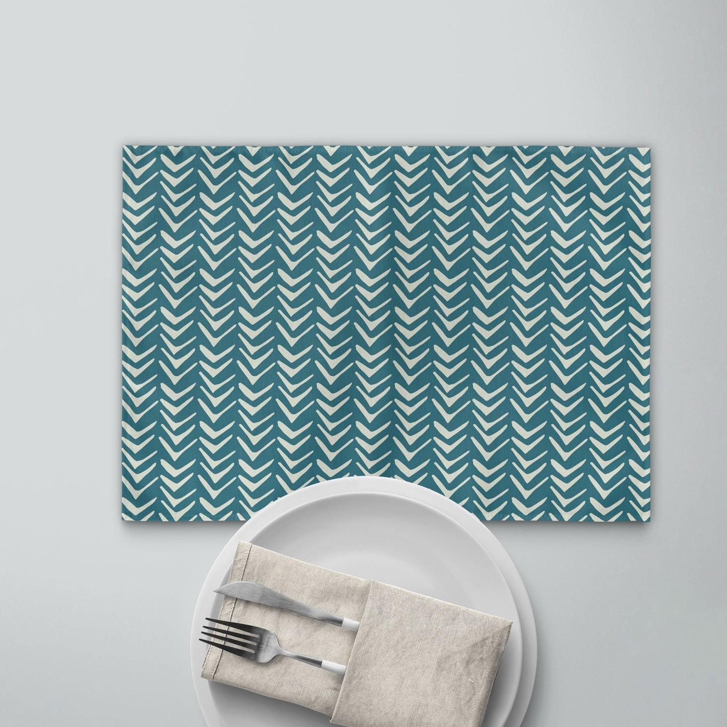 Teal Tribal Chevron Placemat