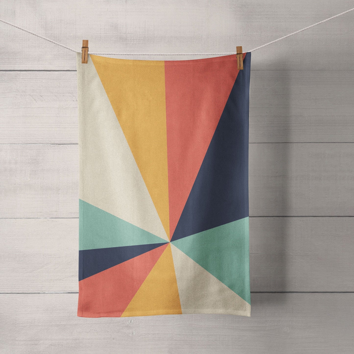 Tea Towel: 70's Sunrise Geometric panel Tea Towel Sam + Zoey