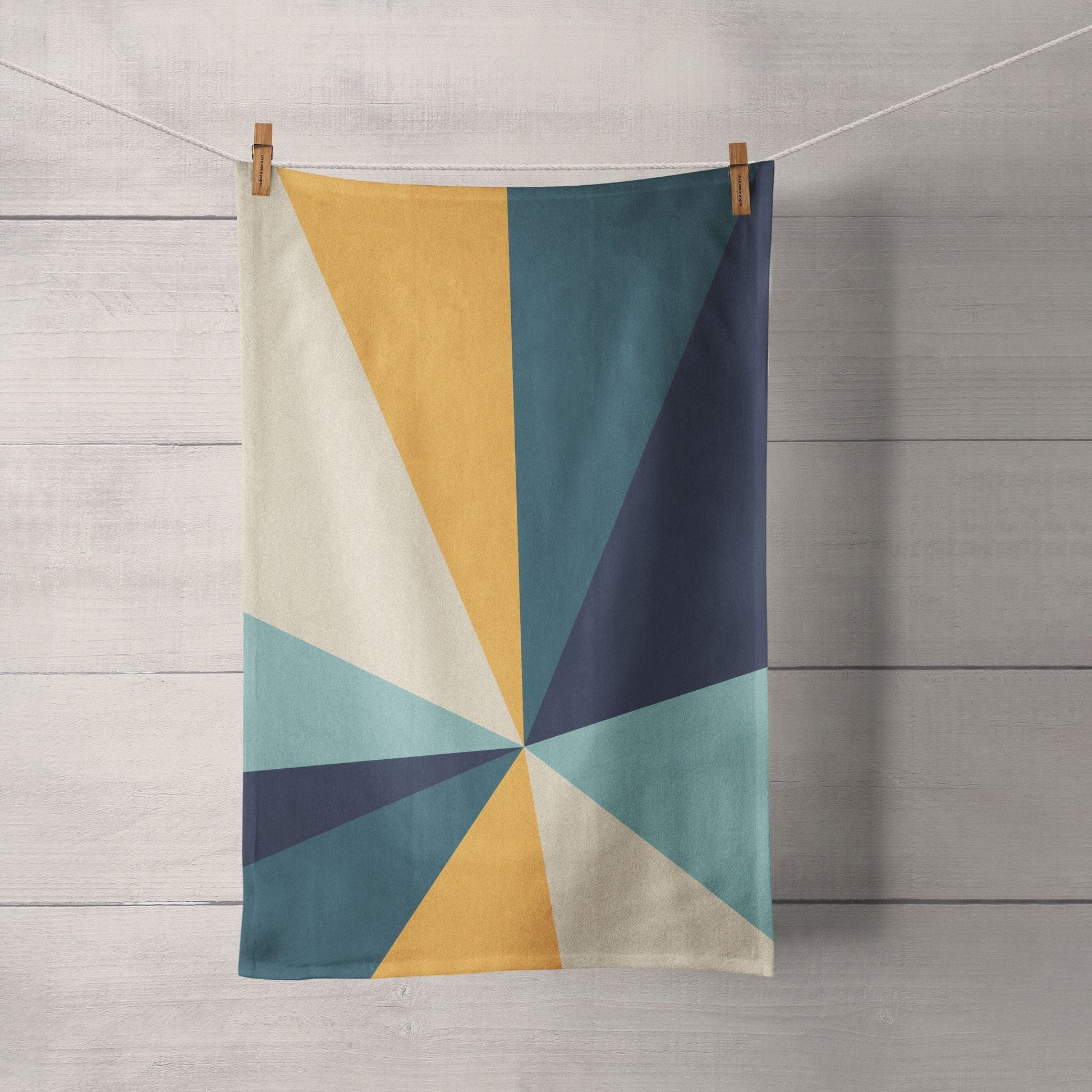 Tea Towel: 70's Sunrise Geometric panel Tea Towel Sam + Zoey