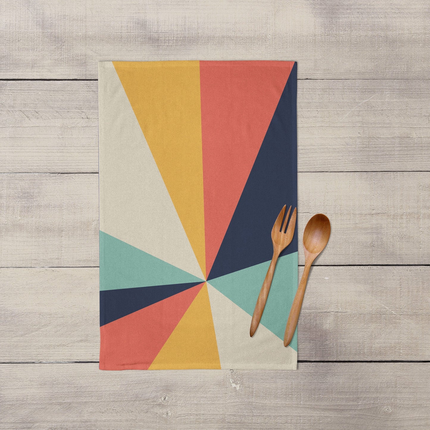 Tea Towel: 70's Sunrise Geometric panel Tea Towel Sam + Zoey