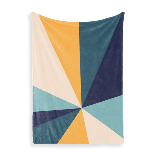 Throw Blankets: 70's Sunrise Geometric Throw Blankets Sam + Zoey Ice Sunrise