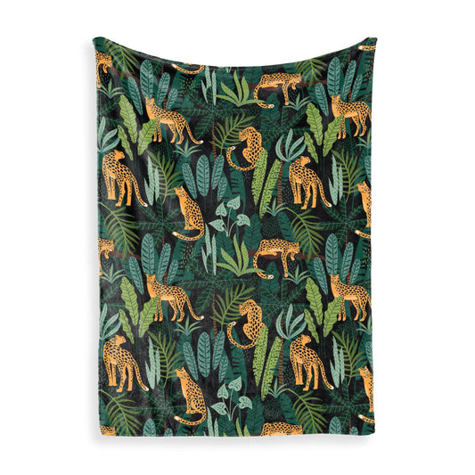 Jungle cheetah Fleece Throw Blankets Sam + Zoey