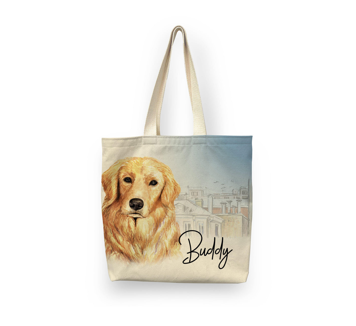 Personalized Dog Tote Tote Sam + Zoey Golden Retriever Alt