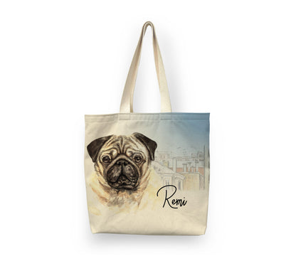 Personalized Dog Tote Tote Sam + Zoey Pug