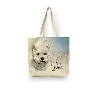 Personalized Dog Tote Tote Sam + Zoey White Terrier